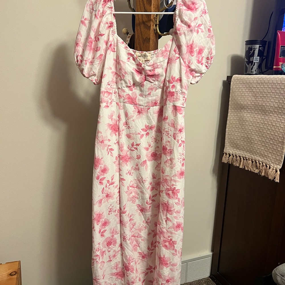 Sweet Wanderer Pink and White Floral Dress